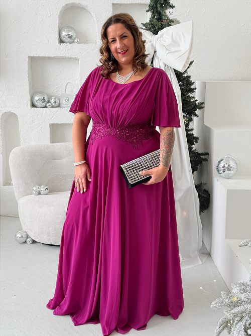 Plesové šaty Abbai do 4XL ostružina