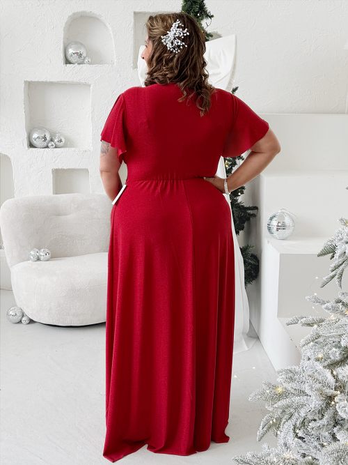 Plesové šaty Sparkle do 4XL červené
