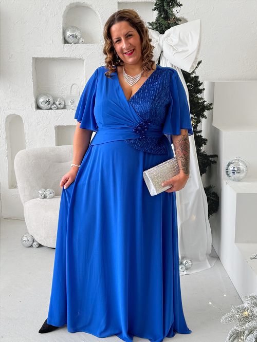 Plesové šaty Isabel do 4XL královsky modré
