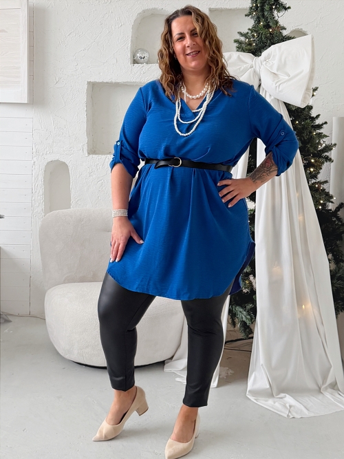 Tunikové šaty Bella do 3XL - královsky modré