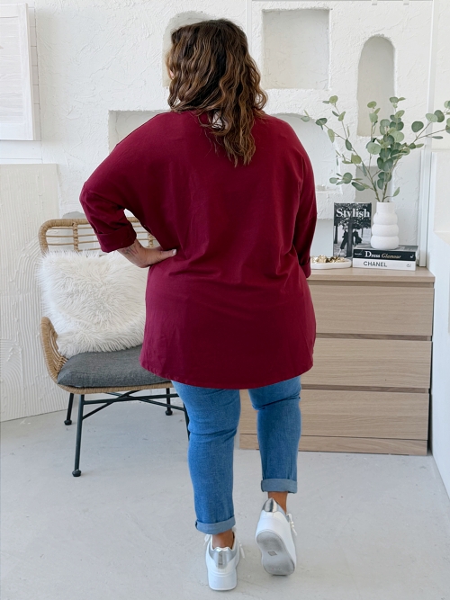 Tunikové tričko Abstract Joyce do 4XL - vínová 