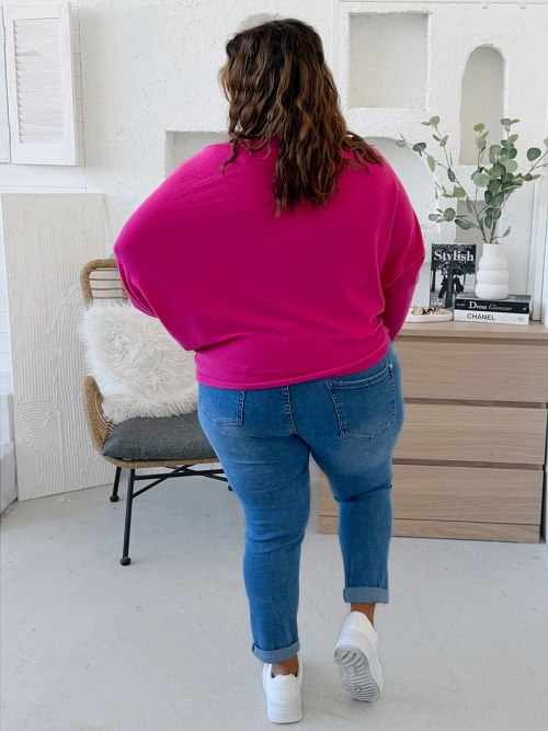 Svetr Lucy do 4XL -  fuchsiová