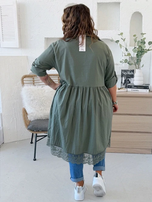 Košilové šaty Suzie do 4XL - khaki