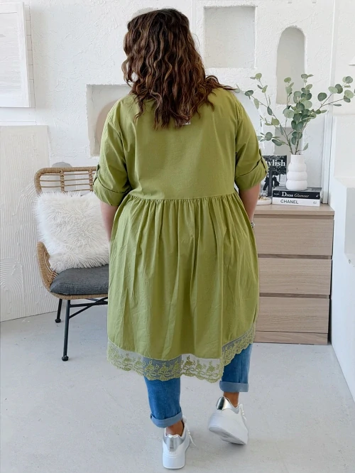 Košilové šaty Suzie do 4XL - limetka