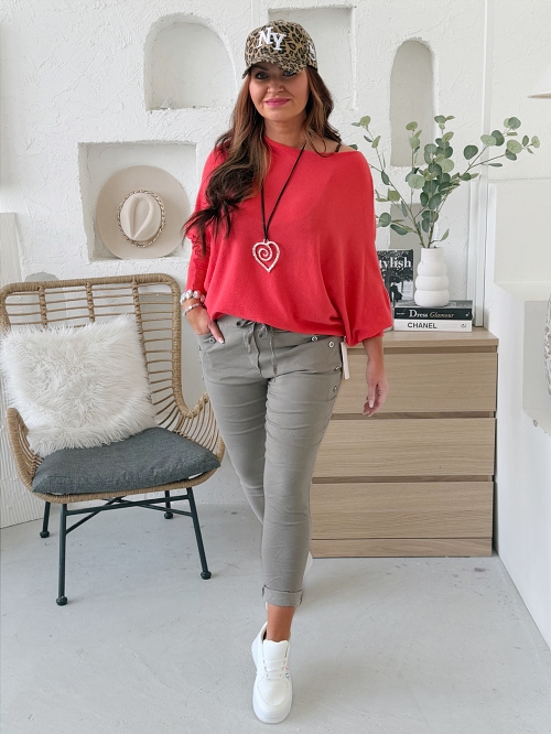 Kalhoty Buttons strečové vhodné od S do 3XL capuccino