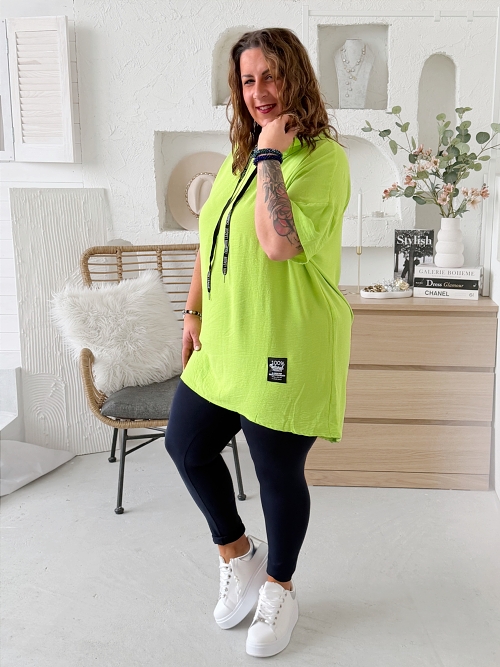 Halenka Sporty z nemačkavého materiálu - neon žlutá