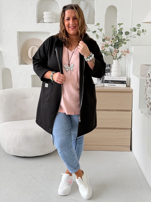 Mikina na zip Máselko Symbol do 3XL - černá