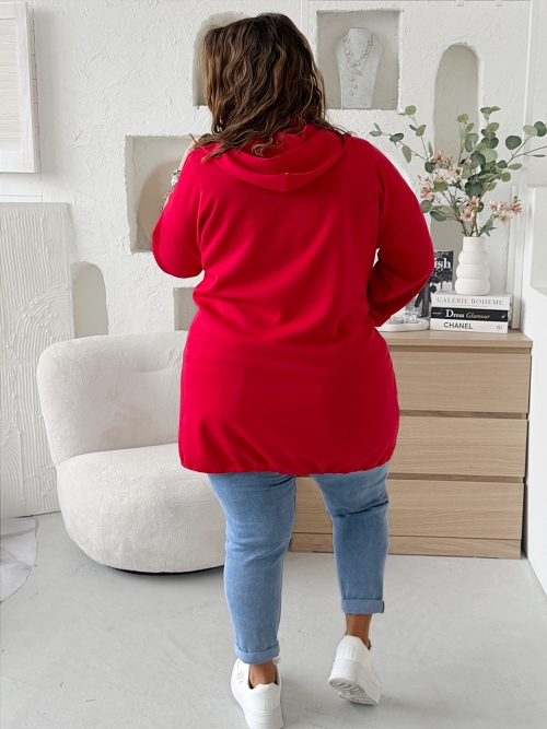 Mikina na zip Máselko Symbol do 3XL - červená