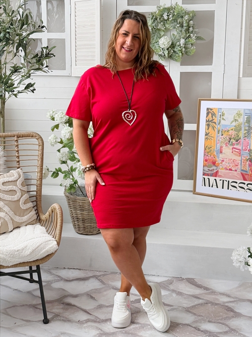 Šaty Basic Short do 4XL - červené