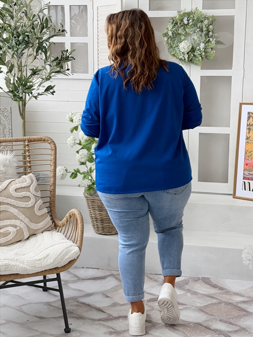 Sako bez podšívky Elitte do 3XL královsky modré