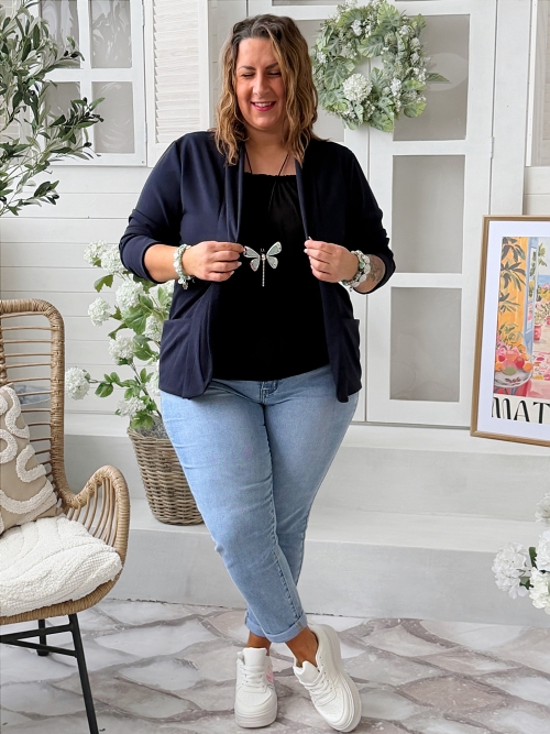 Sako bez podšívky Elitte do 3XL tmavě modré