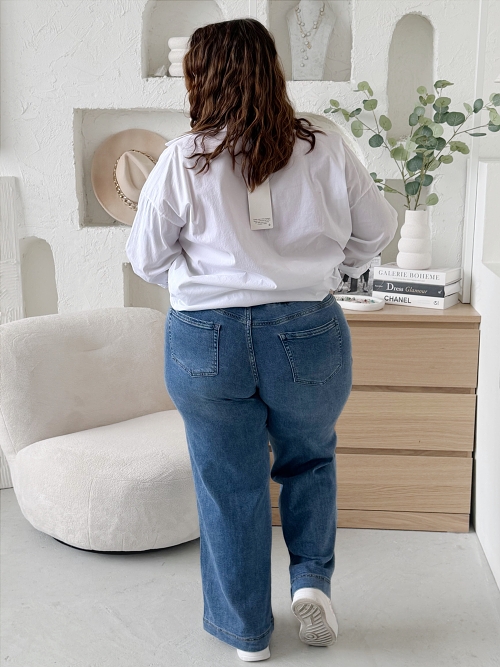 Džíny v pase na gumu Noble do 4XL