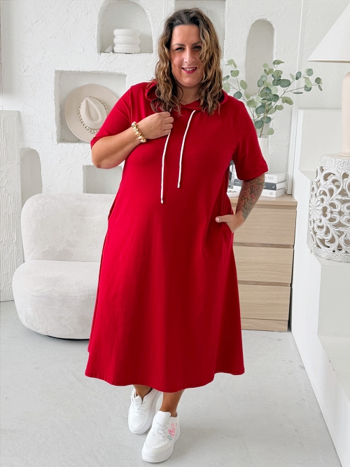 Bavlněné sportovní šaty Bonie do 4XL červené 