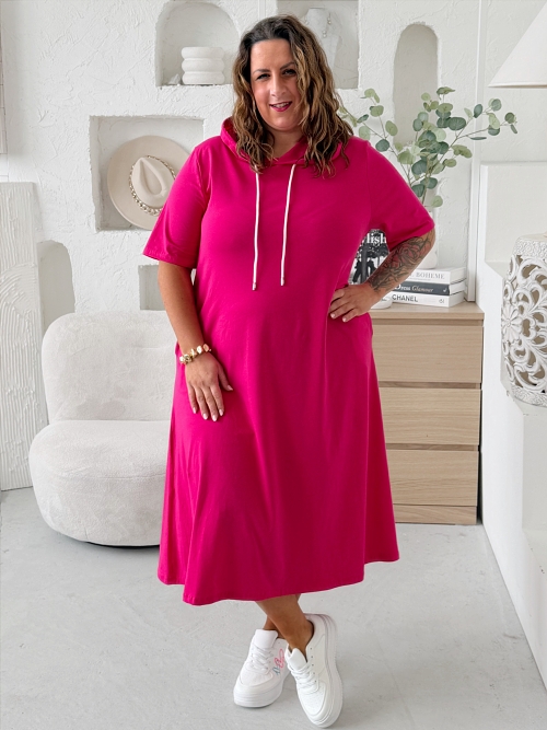 Bavlněné sportovní šaty Bonie do 4XL fuchsiové