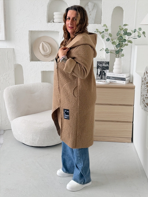 Kabát Asymetric do 4XL camel