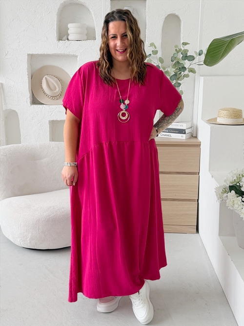 Šaty Sunny Comfort do 5XL - fuchsiové
