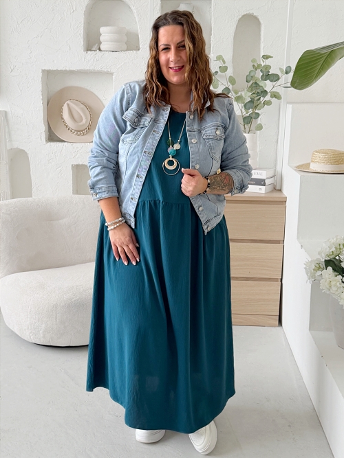 Šaty Sunny Comfort do 5XL - petrolej