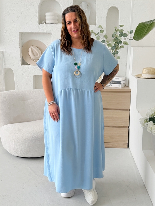 Šaty Sunny Comfort do 5XL - světle modré