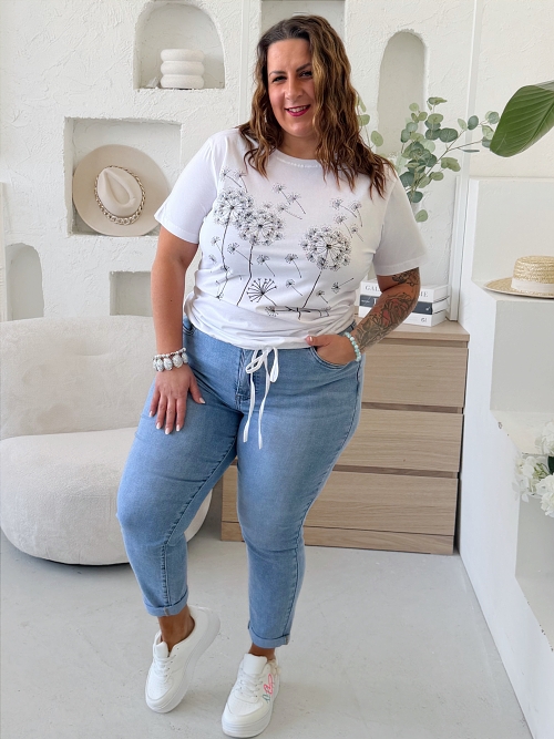 Tričko Pampeliška do 4XL bílá