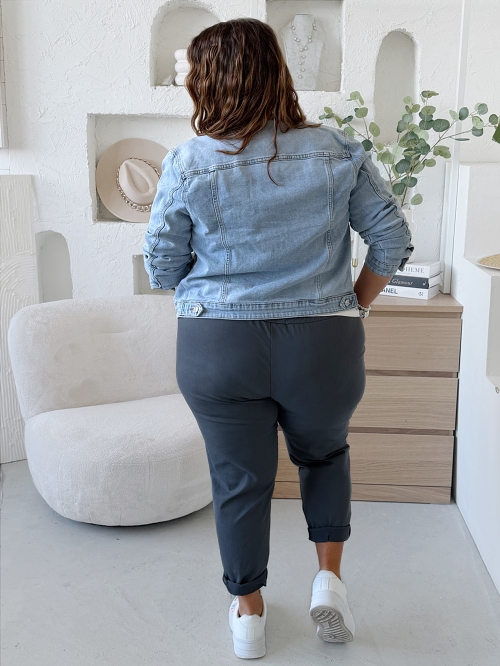 Strečové kalhoty elastické Sporty VĚTŠÍ do 5XL ŠEDÉ