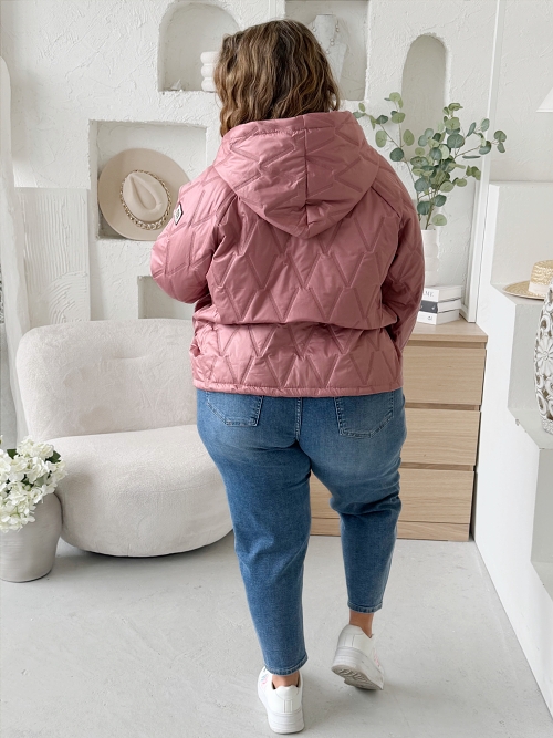 Prošívaná bunda Selena do 3XL - starorůžová