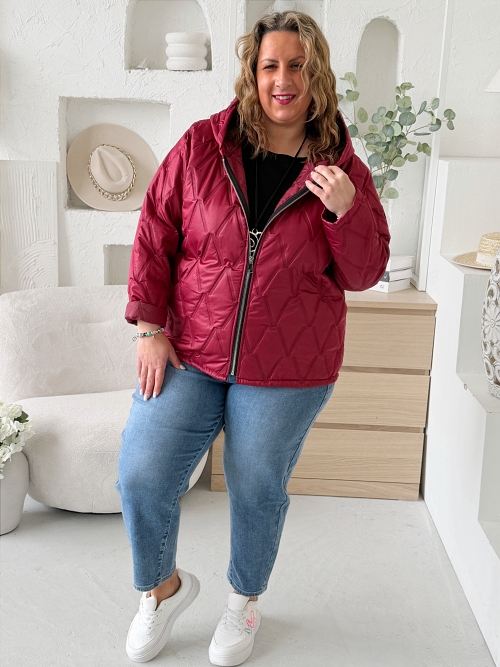 Prošívaná bunda Selena do 3XL - vínová