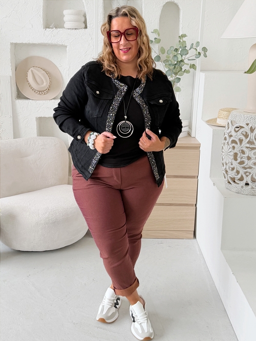 Džínová bunda Crystal černá 