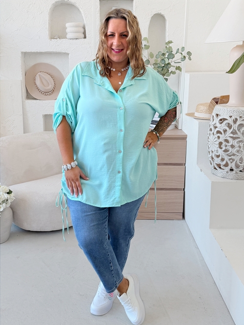 Košile s vázáním Donna do 5XL - bílá