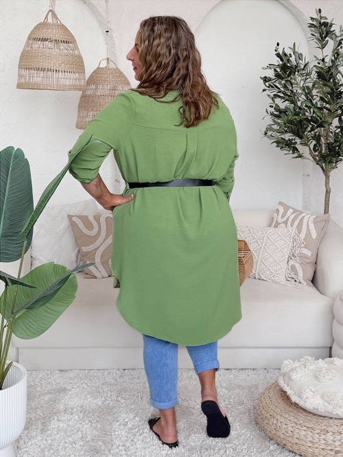 Tunikové šaty Bella do 3XL - zelenkavé