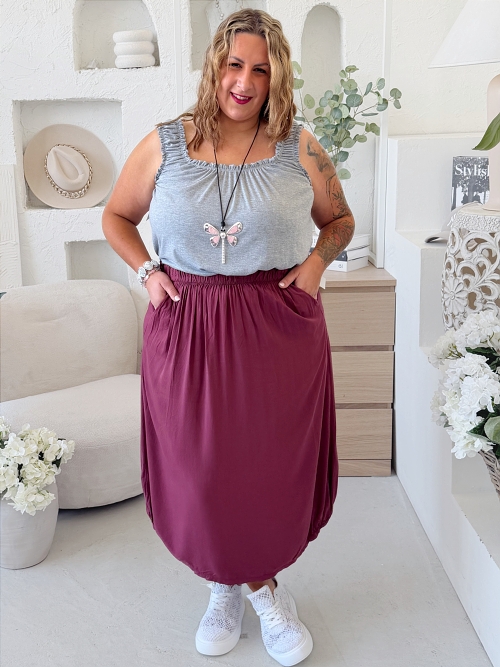 Sukně Espana do 4XL burgundy