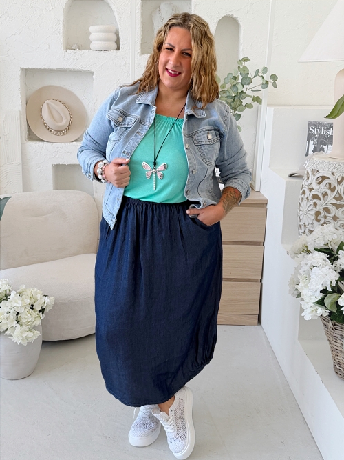 Sukně Espana do 4XL denim tmavší