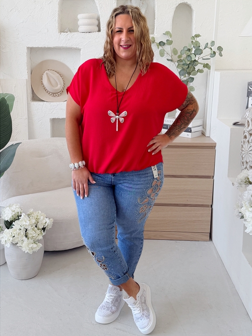 Halenka Brenda do 3XL - červená