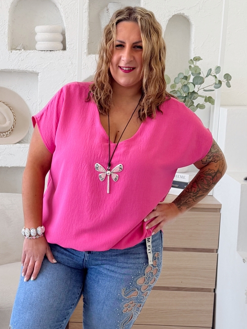 Halenka Brenda do 3XL - fuchsiová