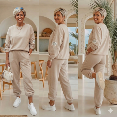 Máslová tepláková souprava Chica od S do 2XL - černá