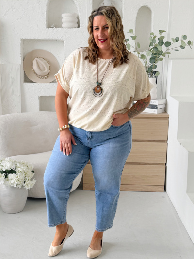 Dirkované tričko Etnies s náhrdelníkem do 4XL - krémové