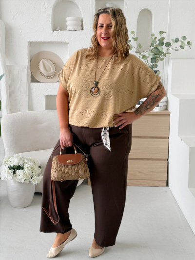 Kalhoty Elegance Barel - čokoládové