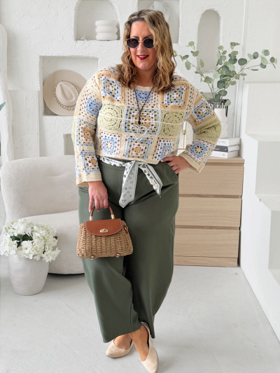 Kalhoty Elegance Barel - khaki