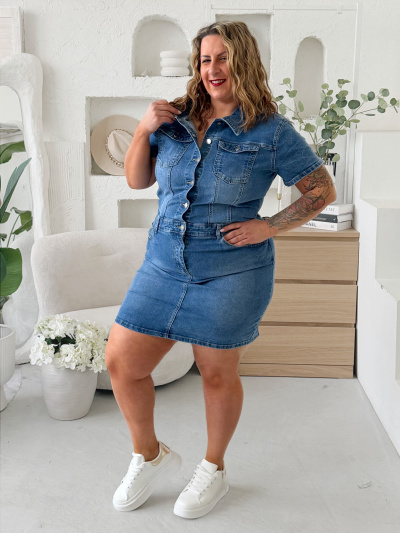 Džínové šaty až do 4XL