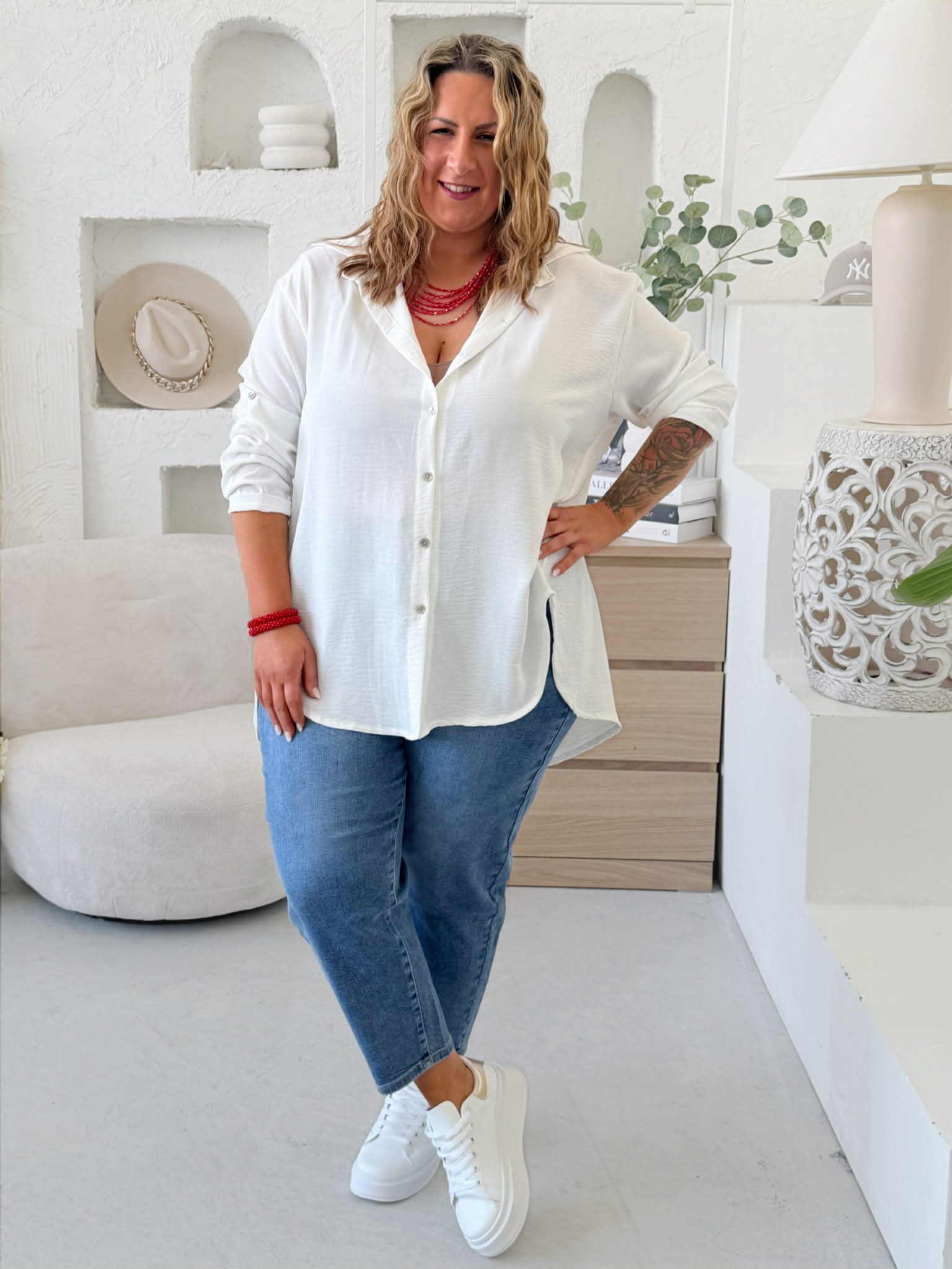 Košile Linda do 4XL - bílá