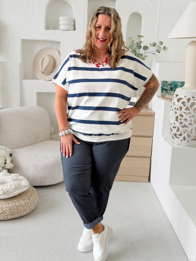 Elastické kalhoty Siera do 4XL denim