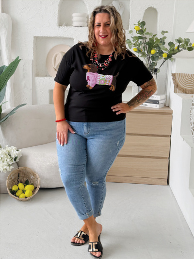 Tričko Jezevčík do 3XL - růžový