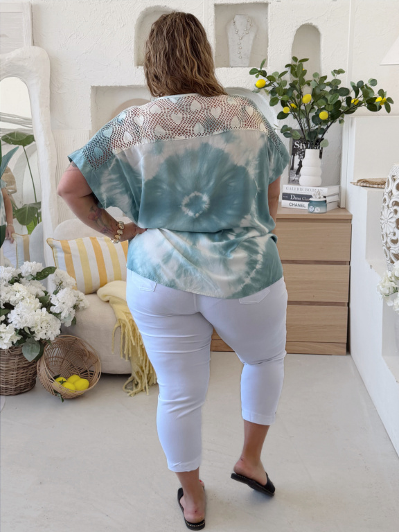 Batikovaná halenka Juicy do 3XL - mint