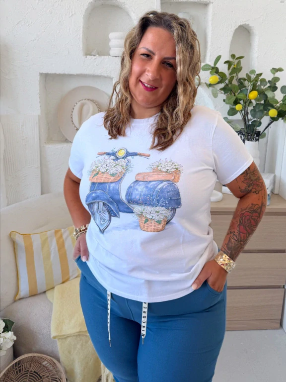 Superstrečové 7/8 kalhotové legíny Queen až na 5XL - denim modré