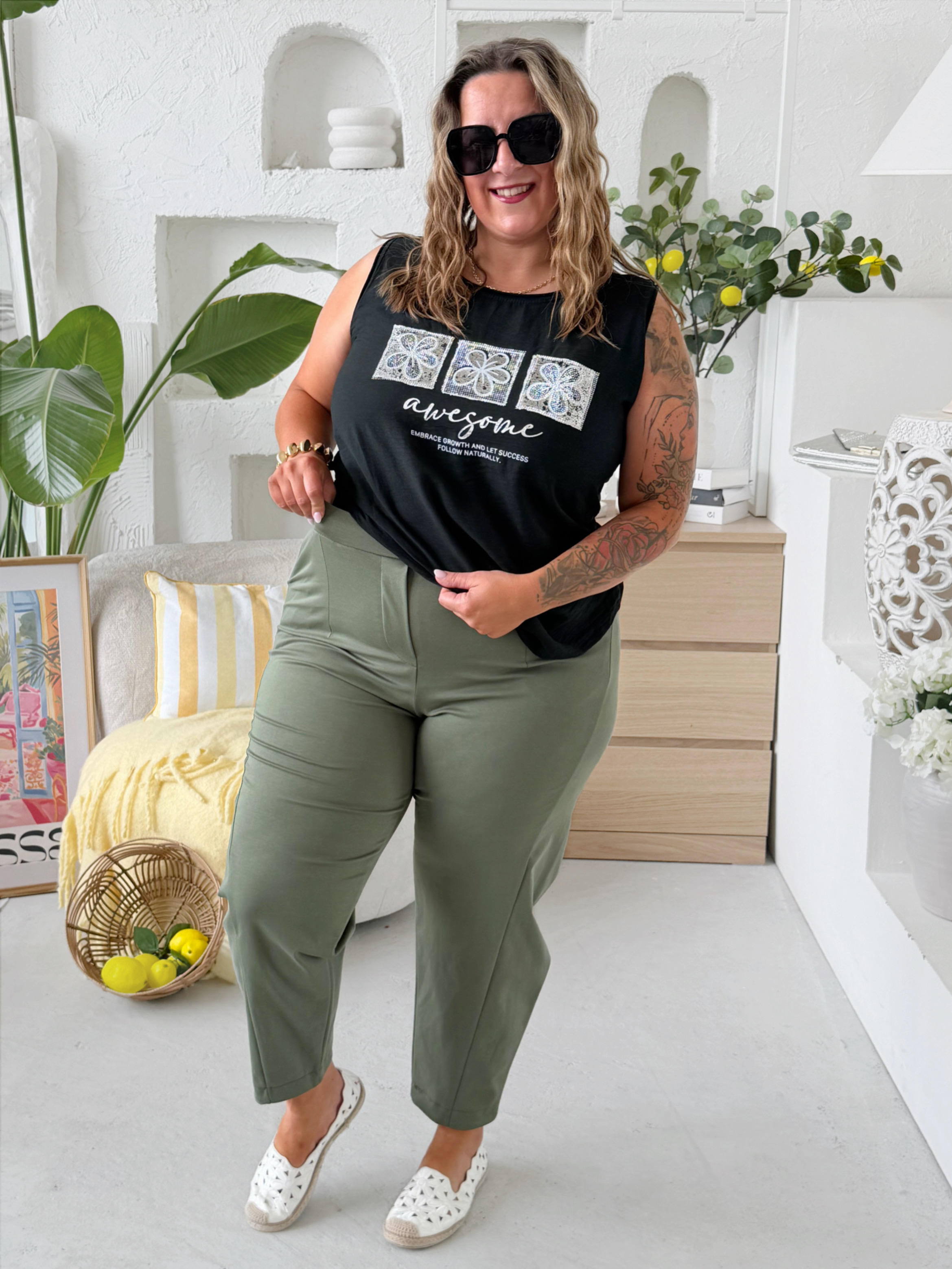 Kalhoty Barelky do 3XL - khaki
