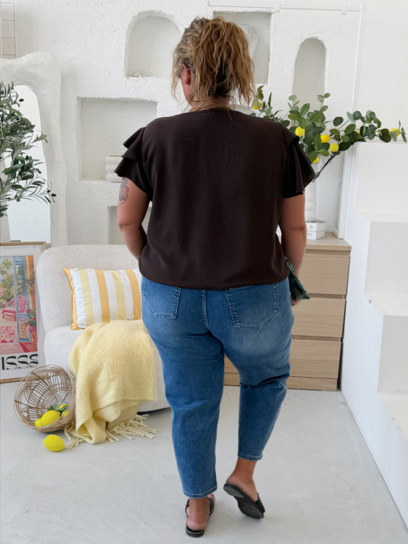 Halenkové tričko Modish do 3XL starorůžové