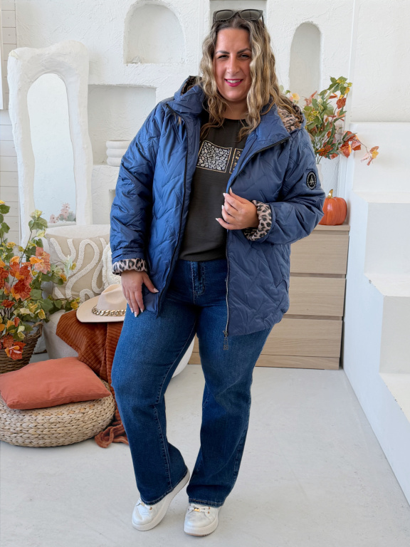 Přechodová podzimní bunda Lien do 7XL - modrá