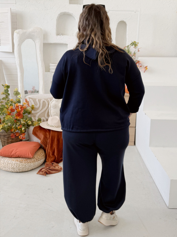 Máselková mikina Jefry do 4XL - tmavě modrá
