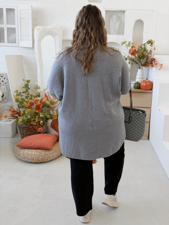Úpletový viscózový cardigan Megan - šedý