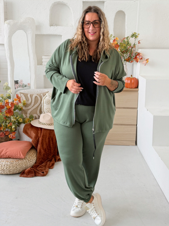 Máselková tepláková souprava Lobby do 4XL - khaki