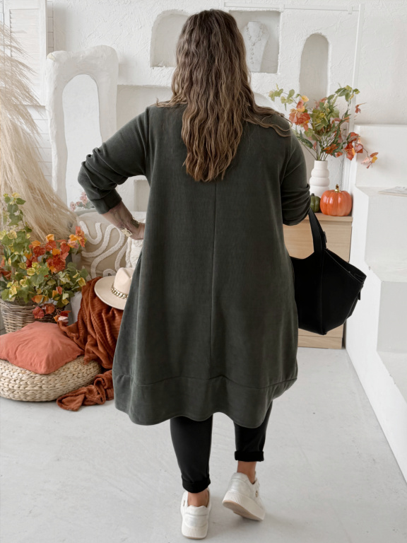 Manšestrové šaty Lejla do 4XL - khaki